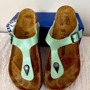 Birkenstock Gizeh graceful matcha Light Green Thong Sandals size 42 11 regular